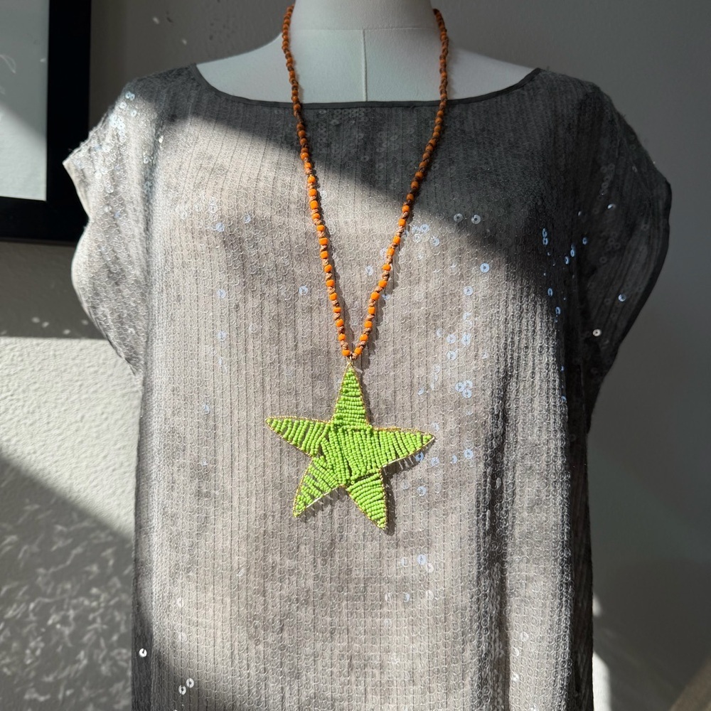 Artisan Boho Beaded Star Statement Necklace ✨⭐️🌟